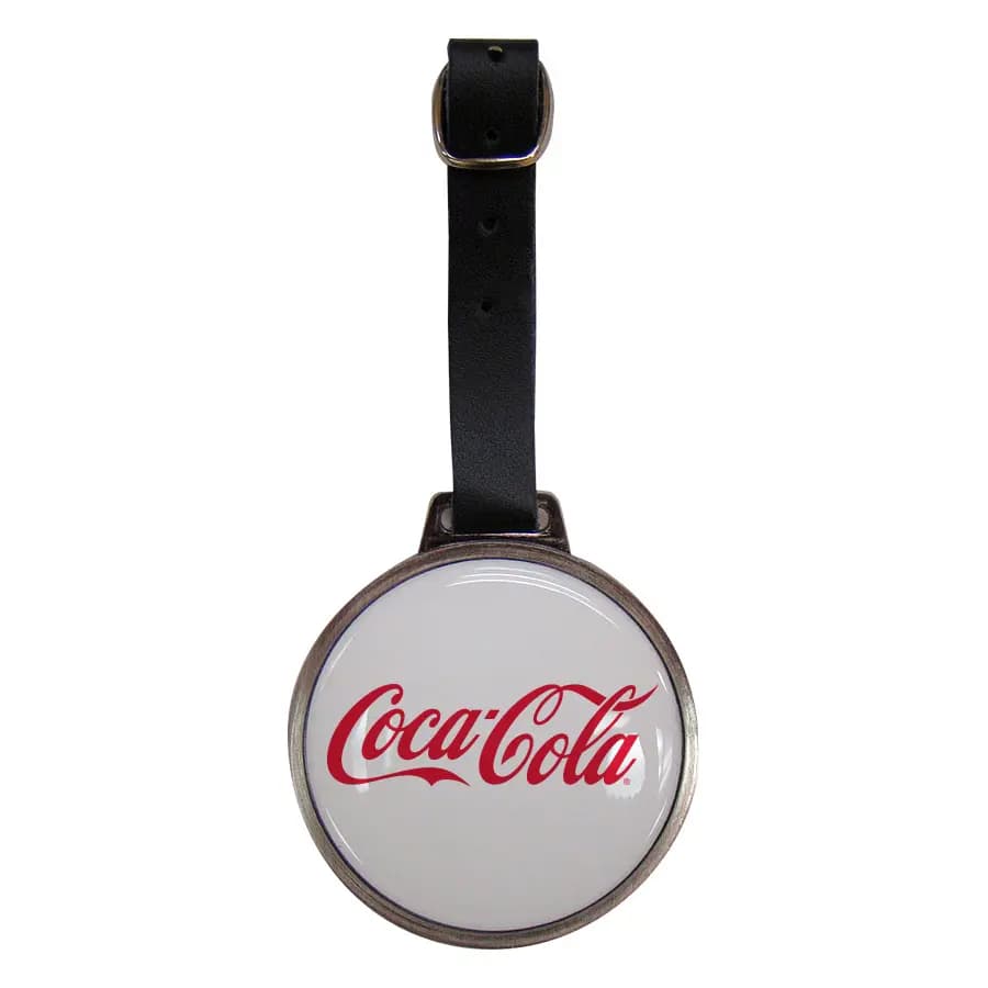 Round Metal Bag Tag with Domed Logo